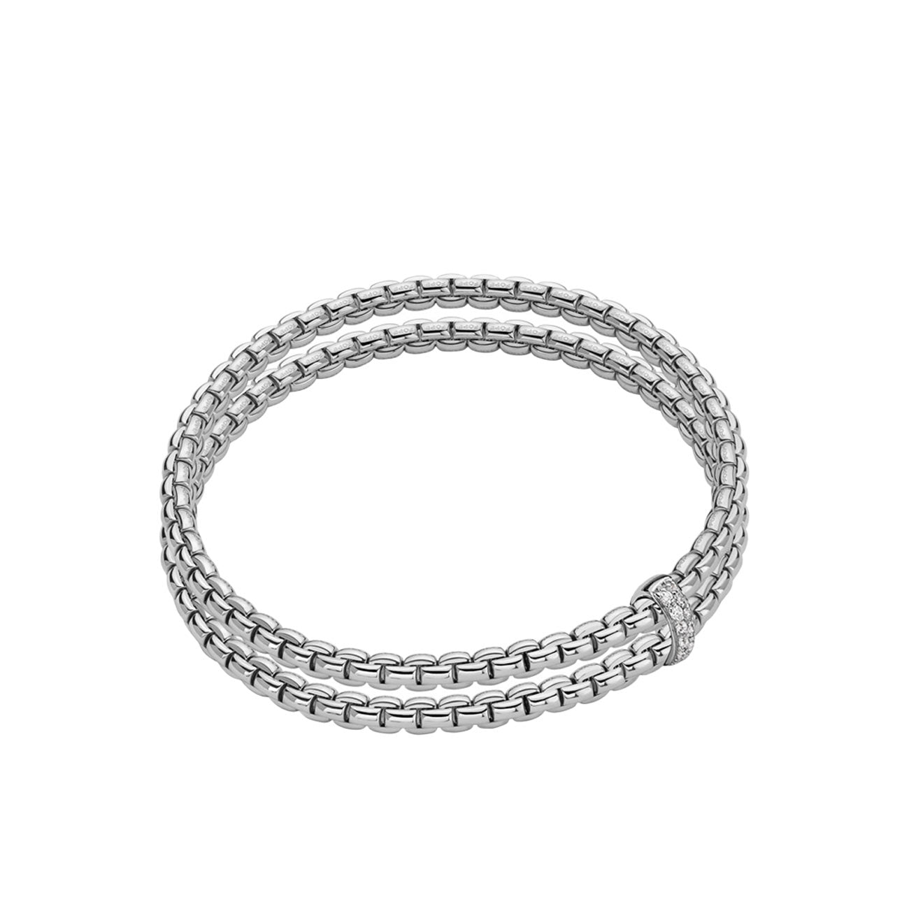 Fope EKA Flex'it White Gold Two-Row Diamond Bracelet