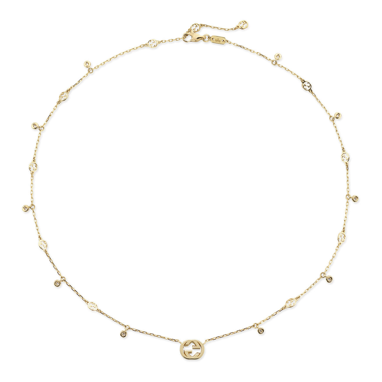 Gucci Interlocking Diamond Necklace in Yellow Gold