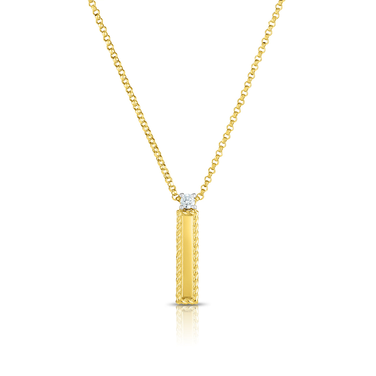 Roberto Coin Diamond Letter Necklace in Yellow Gold