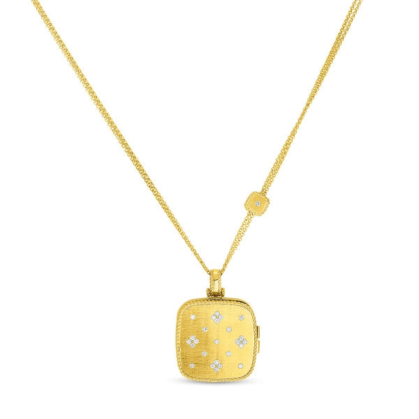 Roberto Coin Venetian Princess Yellow Gold Locket Pendant Necklace