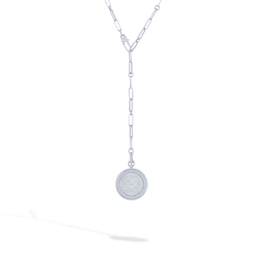 Roberto Coin Venetian Princess Diamond Medallion on Paperclip Necklace