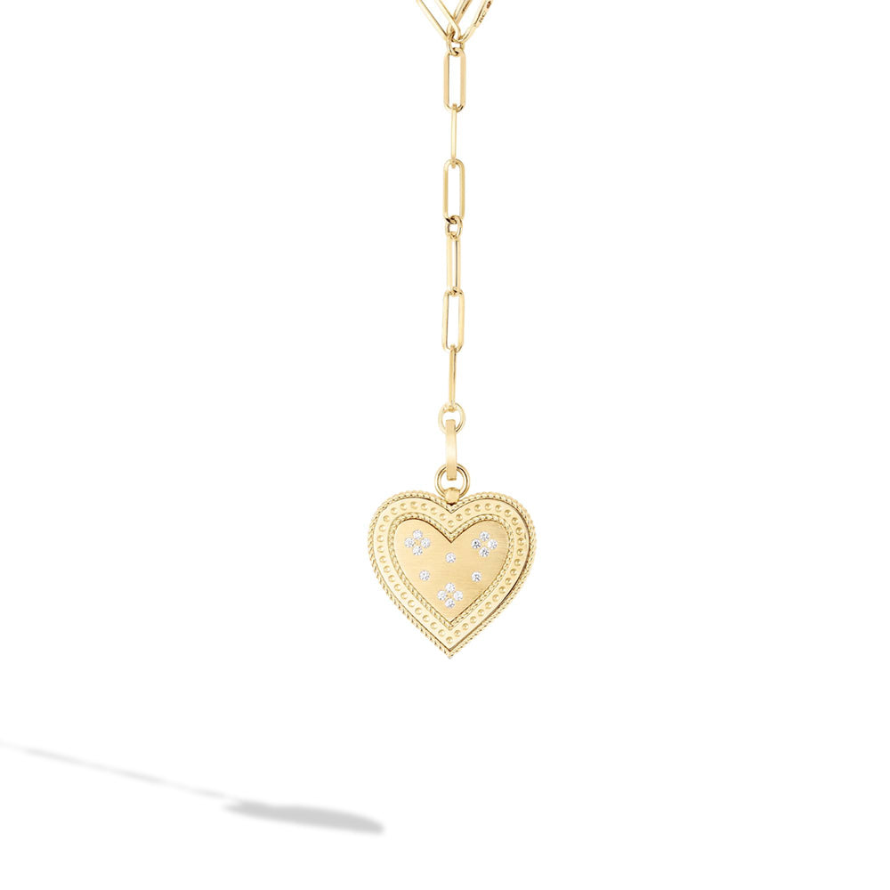 Roberto Coin Venetian Princess Diamond Heart Medallion Necklace