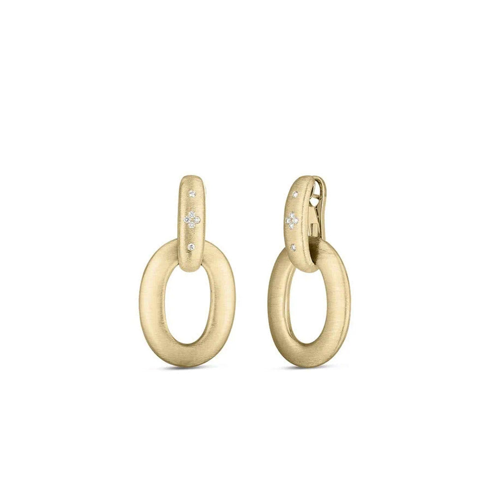 Roberto Coin Duchessa Collection Yellow Gold Earrings with Diamonds