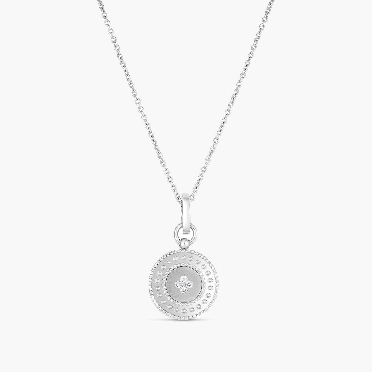 Roberto Coin Venetian Princess Small Diamond Medallion Necklace