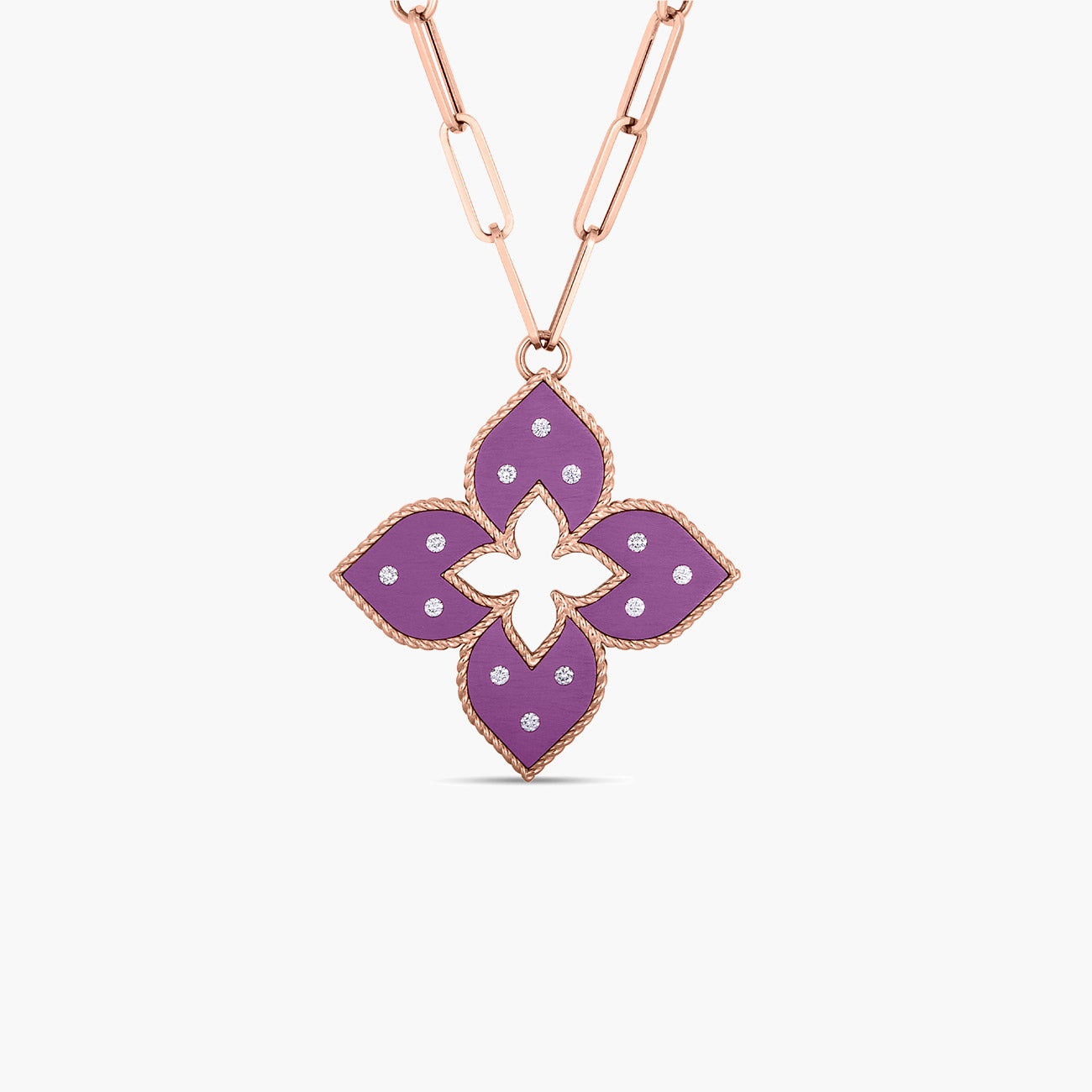 Roberto Coin Venetian Princess Medium Purple Titanium and Gold Pendant with Diamonds