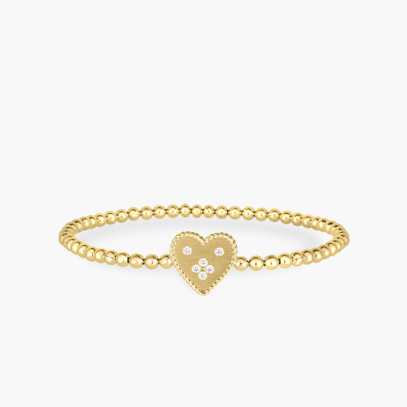 Roberto Coin Venetian Princess Diamond Heart Bracelet in 18K Yellow Gold