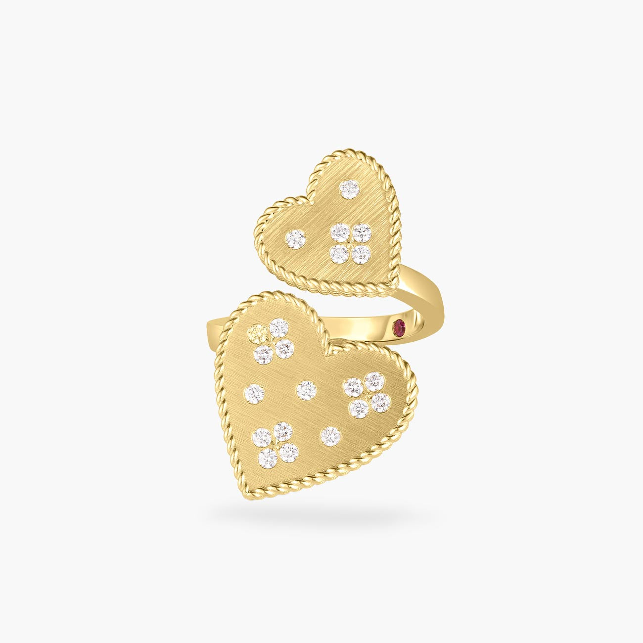 Roberto Coin Venetian Princess Diamond Heart Bypass Ring in 18K Yellow Gold