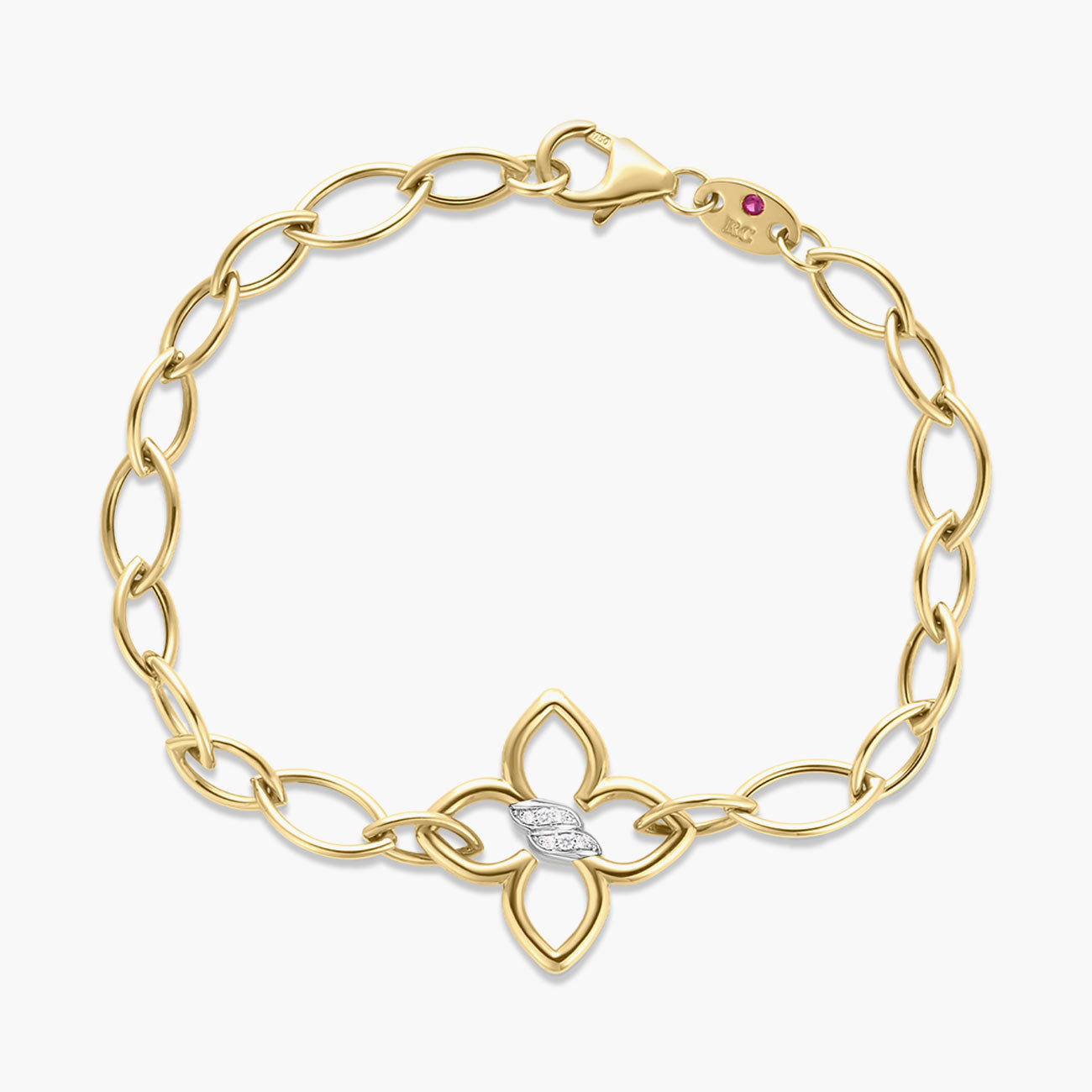 Roberto Coin Cialoma Diamond Flower Bracelet in Two-Tone