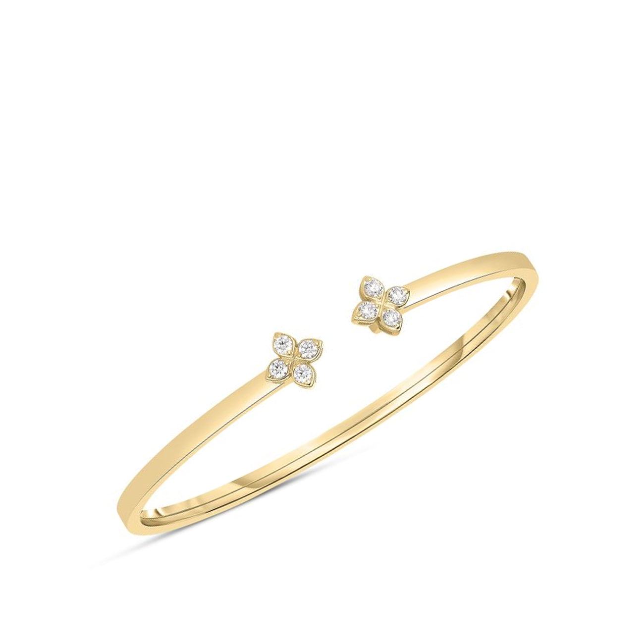 Roberto Coin Double Diamond Flower Bangle