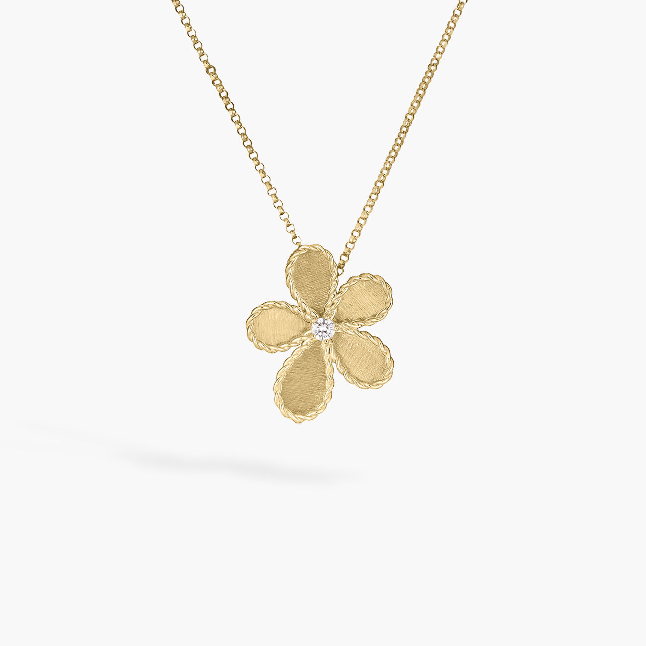 Roberto Coin Jasmine Diamond Flower Pendant Necklace