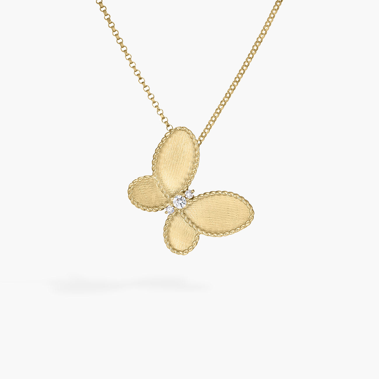 Roberto Coin Jasmine Diamond Butterfly Pendant Necklace