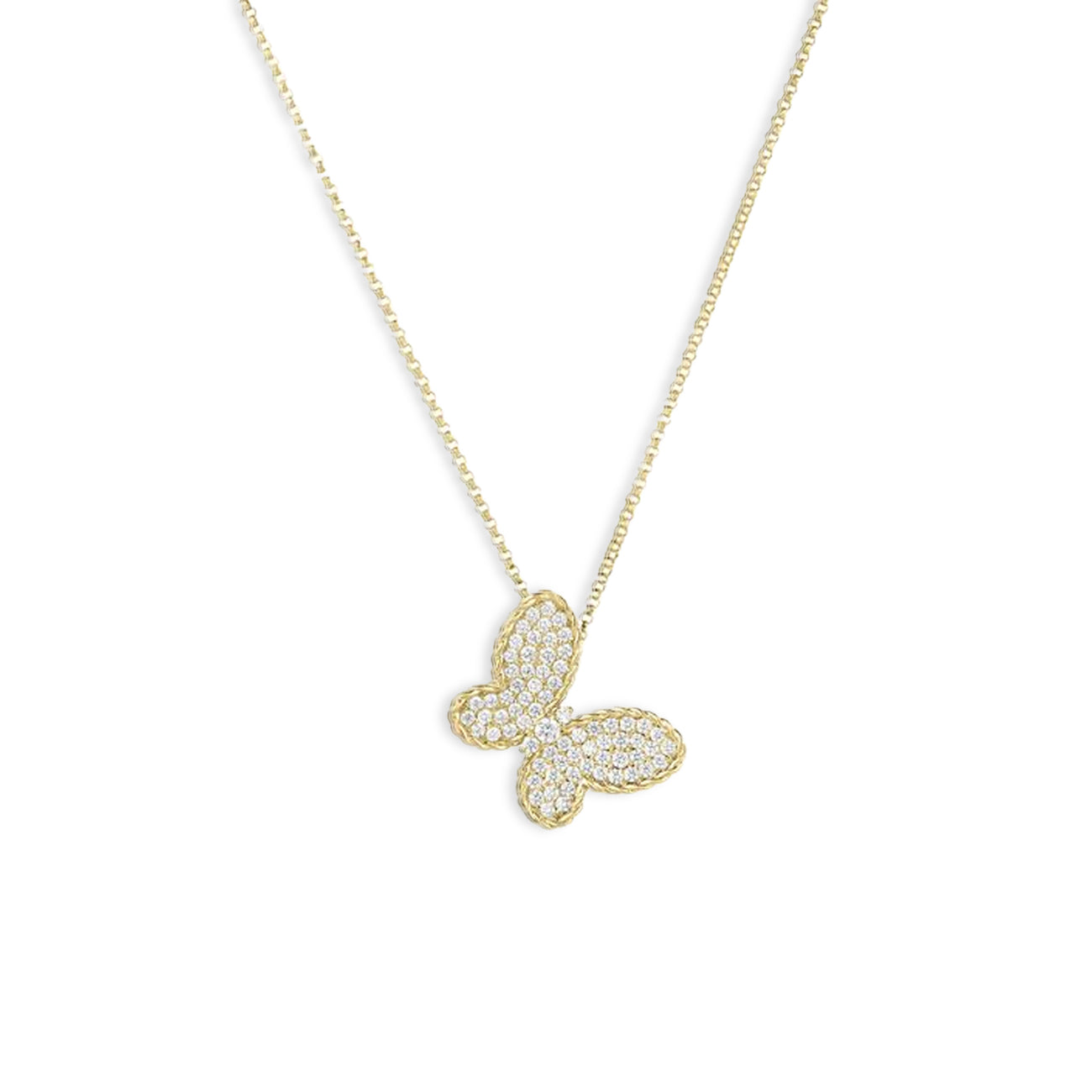 Roberto Coin Jasmine Diamond Pavé Butterfly Necklace