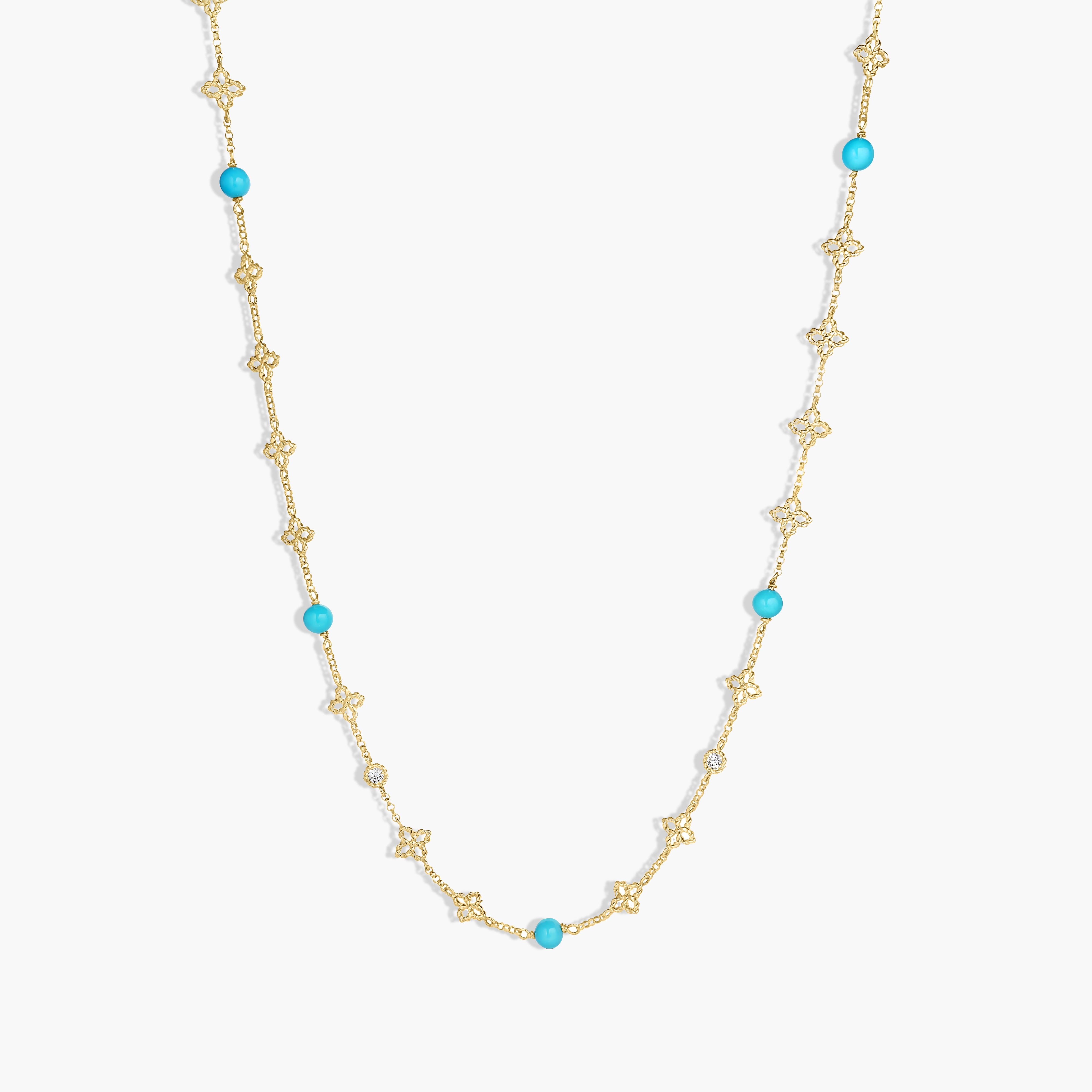 Roberto Coin Diamond and Turquoise Necklace