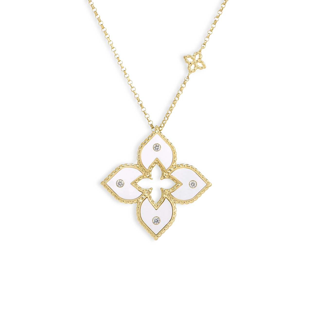 Roberto Coin Venetian Princess White Enamel Pendant Necklace