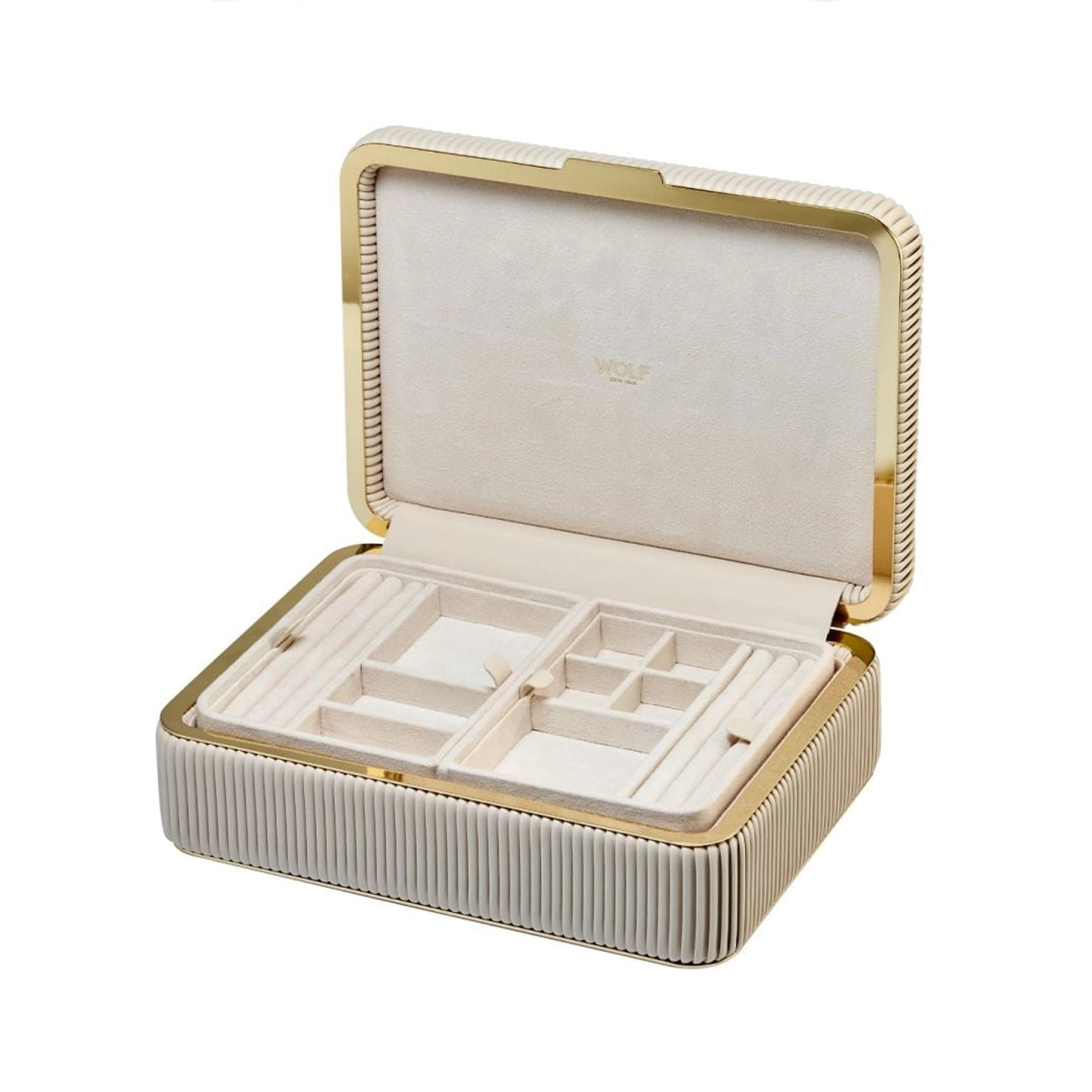 Wolf Bella Medium Jewelry Box in Bone