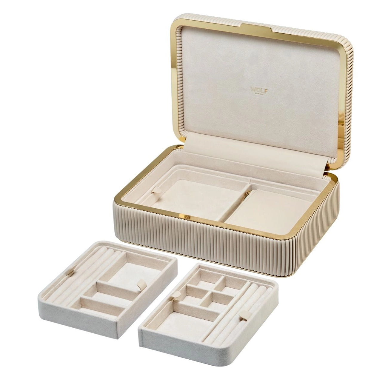 Wolf Bella Medium Jewelry Box in Bone