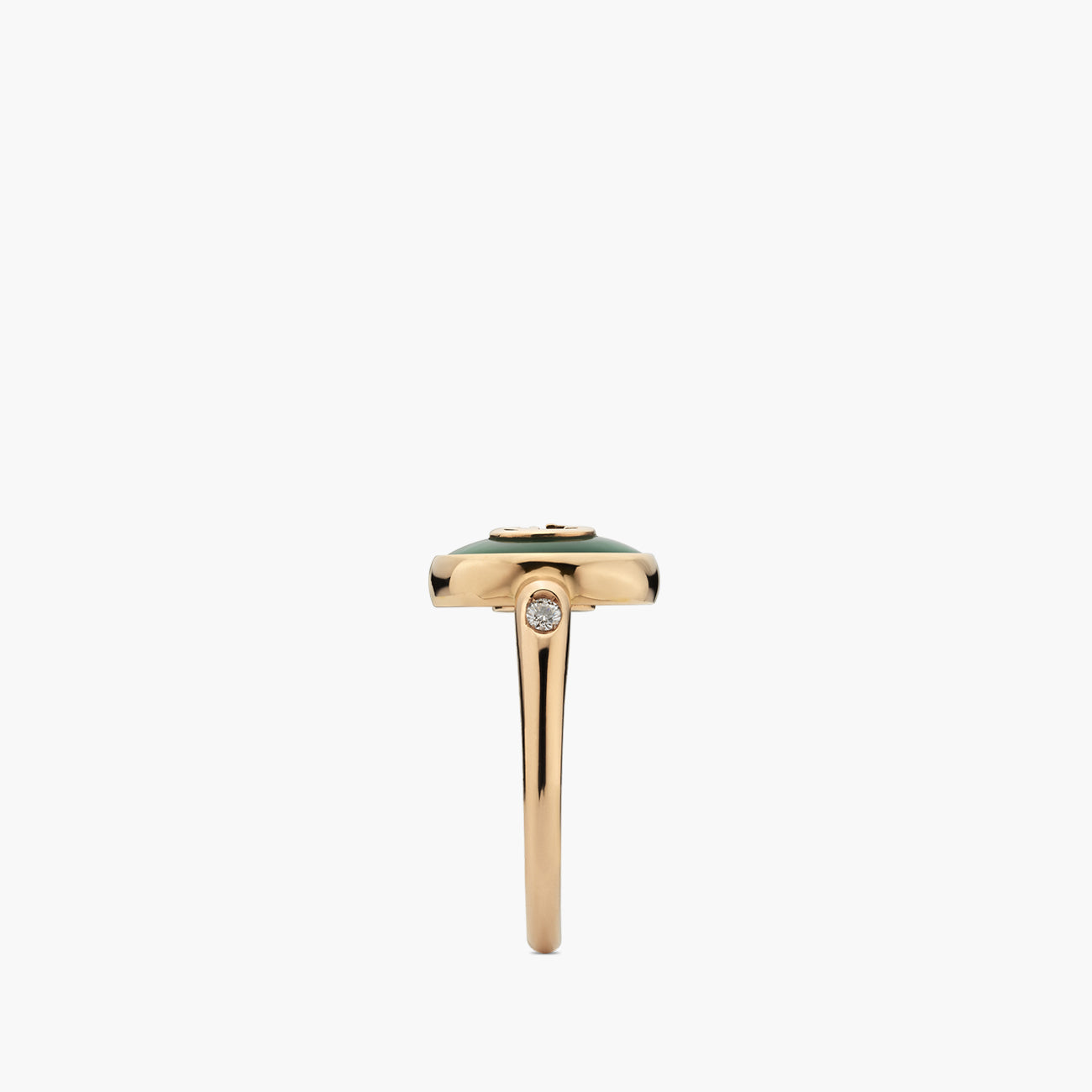 Gucci Interlocking G Ring in Green Agate