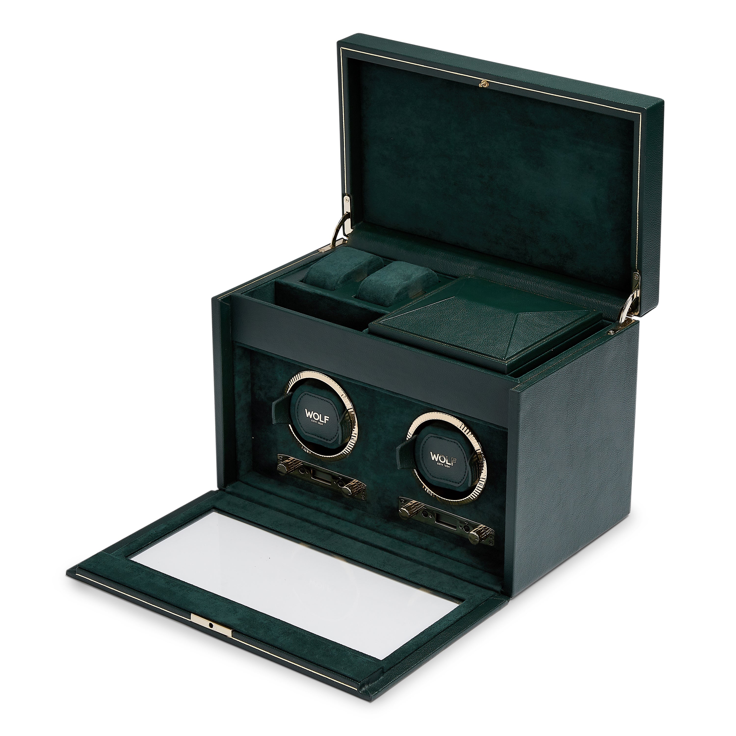 Wolf British Racing Green Double Watch Winder
