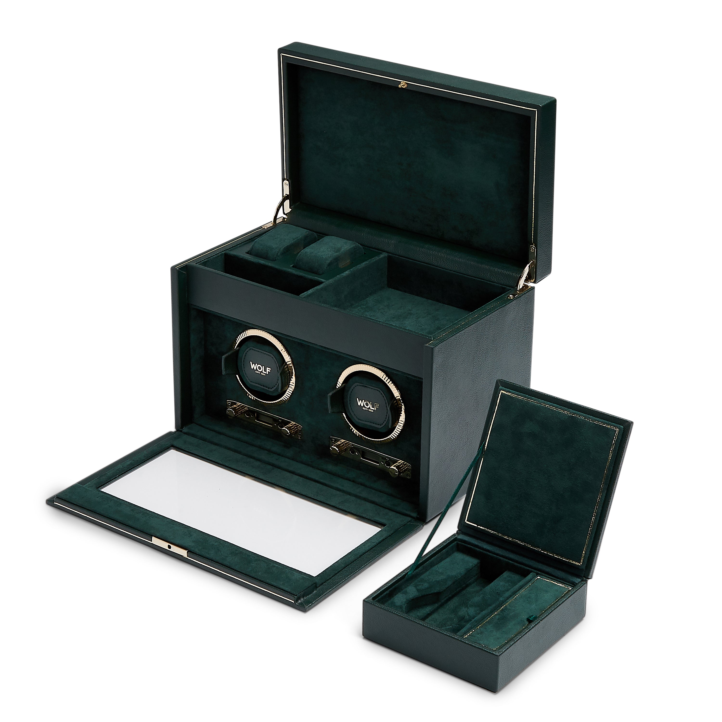 Wolf British Racing Green Double Watch Winder