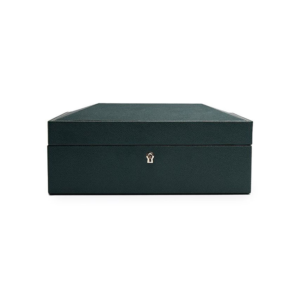 Wolf British Racing Green 8 Piece Watch Storage Box