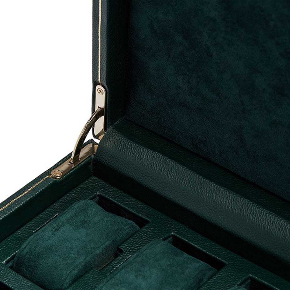 Wolf British Racing Green 8 Piece Watch Storage Box