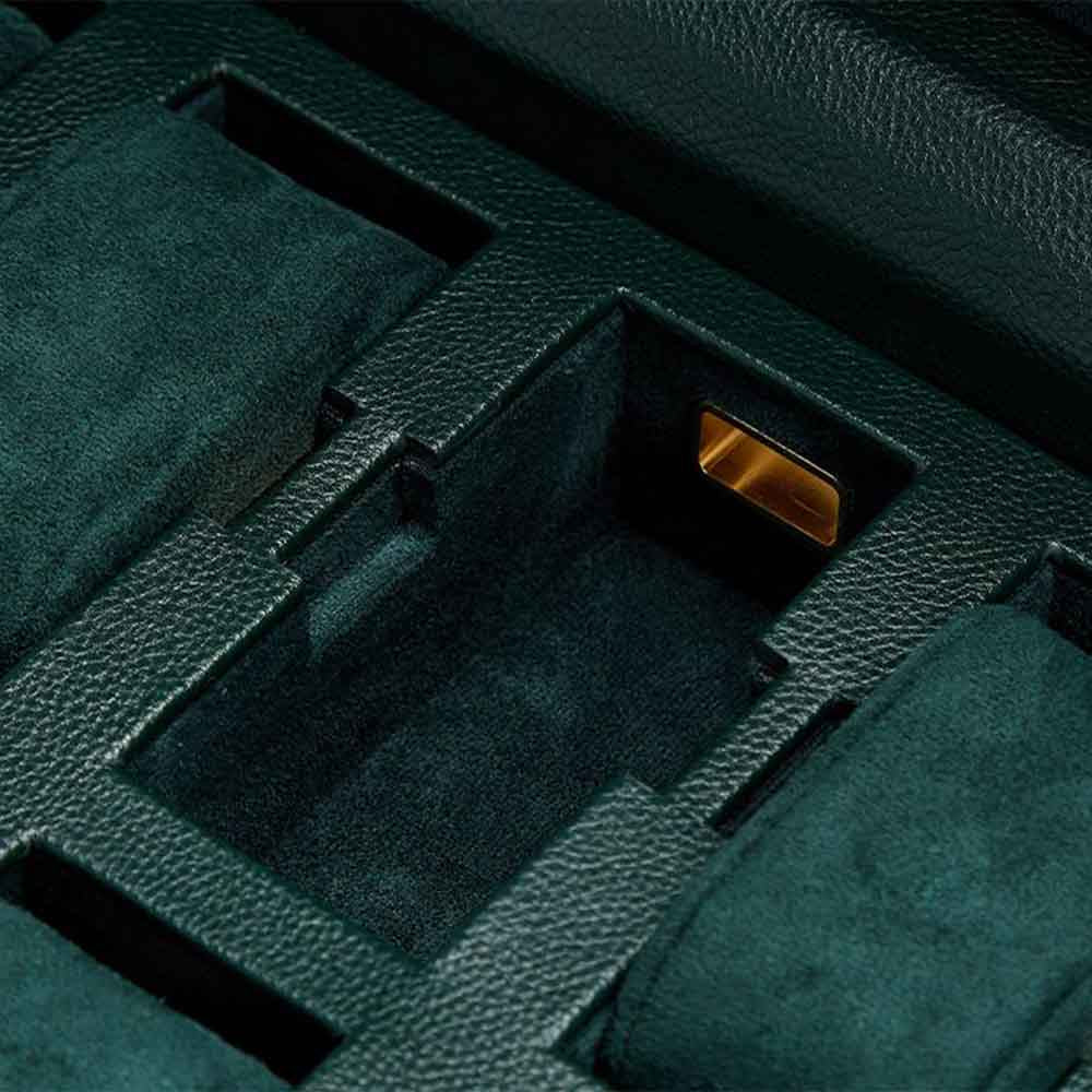 Wolf British Racing Green 8 Piece Watch Storage Box