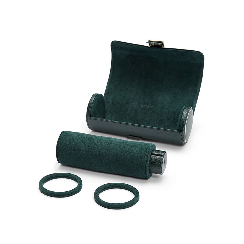 Wolf British Racing Green Triple Watch Roll