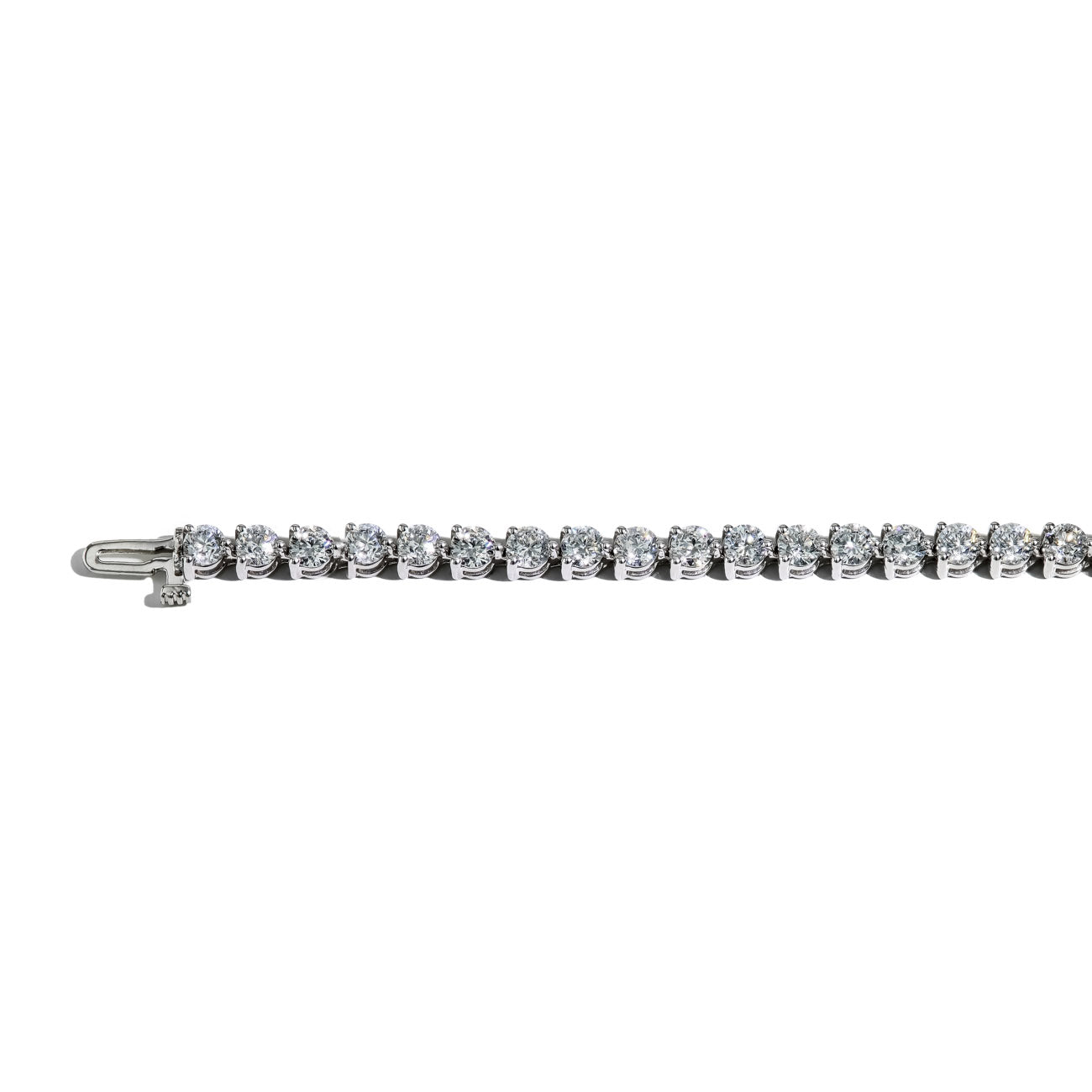 7 Carat Floating Diamond Tennis Bracelet in 14k White Gold