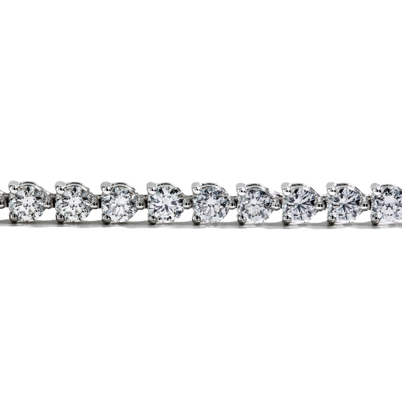 7 Carat Floating Diamond Tennis Bracelet in 14k White Gold