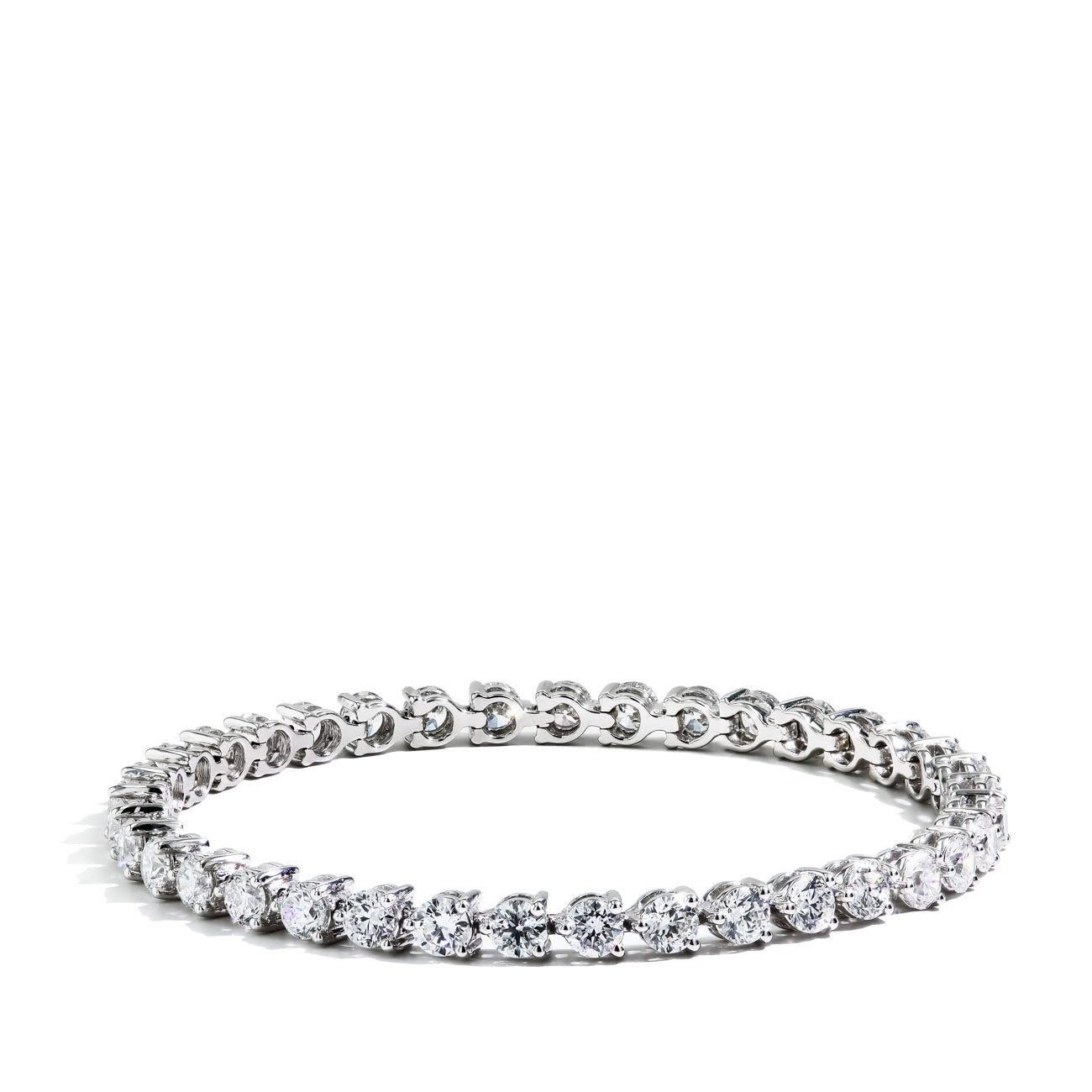 9 Carat Floating Diamond Tennis Bracelet in 14K White Gold