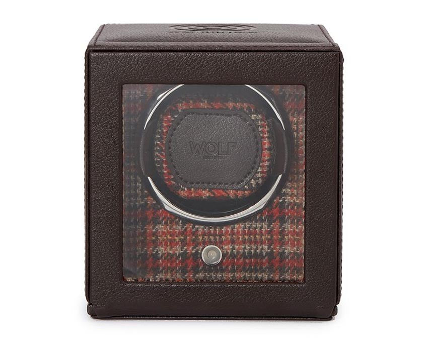 WOLF X WM Brown Single Winder with Negroni Tweed Lining