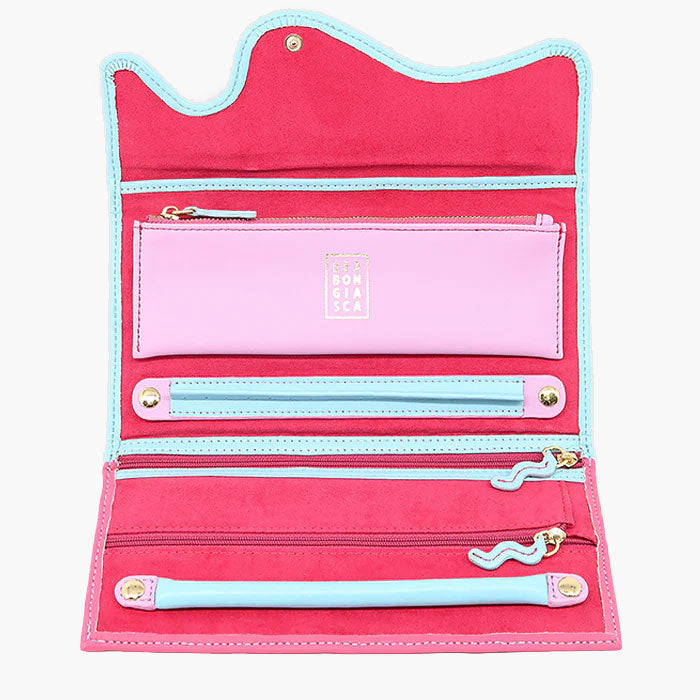 WOLF Bea Bongiasca Jewelry Roll in Pink and Blue