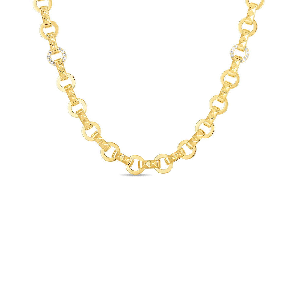 Roberto Coin Petite Obelisco Diamond Station Necklace