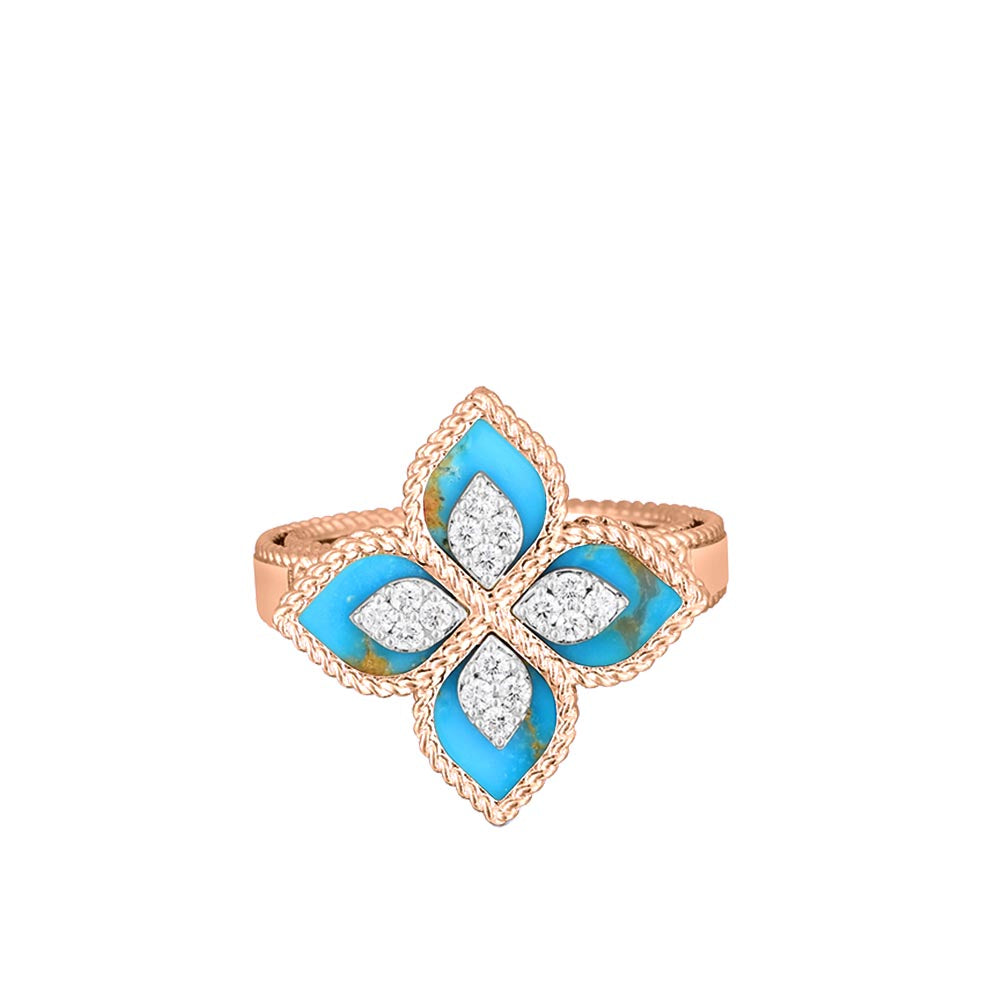 Roberto Coin Turquoise Venetian Princess Flower Ring