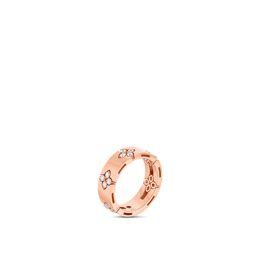 Roberto Coin Verona Diamond Flower Ring in Rose Gold