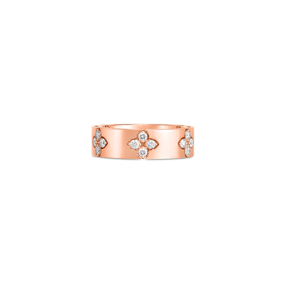 Roberto Coin Verona Diamond Flower Ring in Rose Gold
