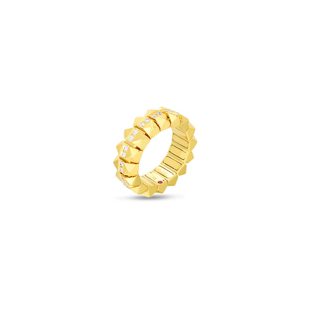Roberto Coin Obelisco Yellow Gold Diamond Flex Ring