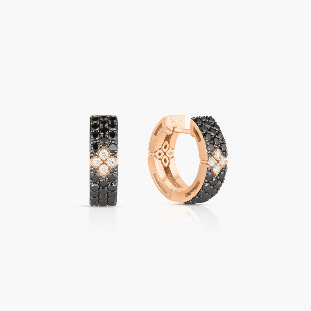Roberto Coin Love in Verona Black Diamond Hoops