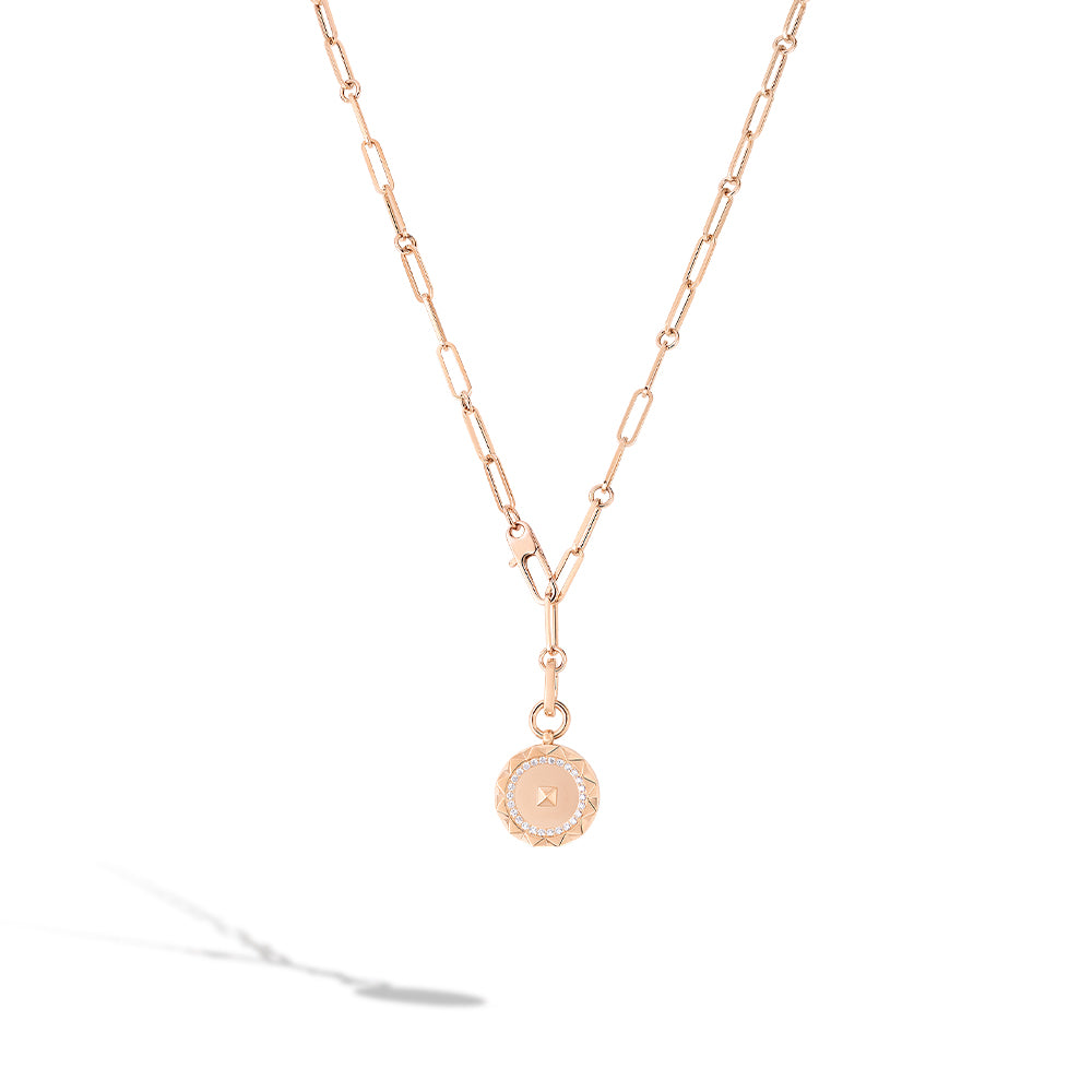 Roberto Coin Obelisco Diamond Medallion in 18K Rose Gold