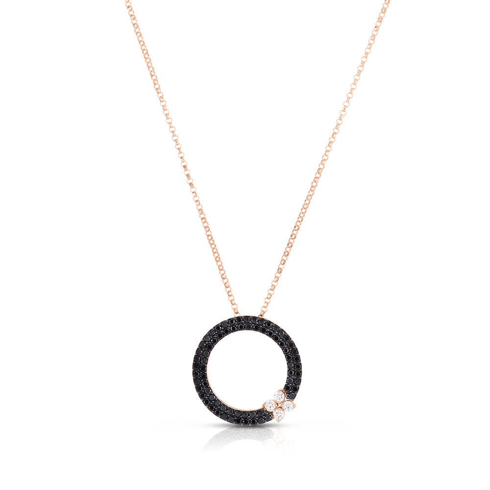 Roberto Coin Love in Verona Black Diamond Circle Necklace