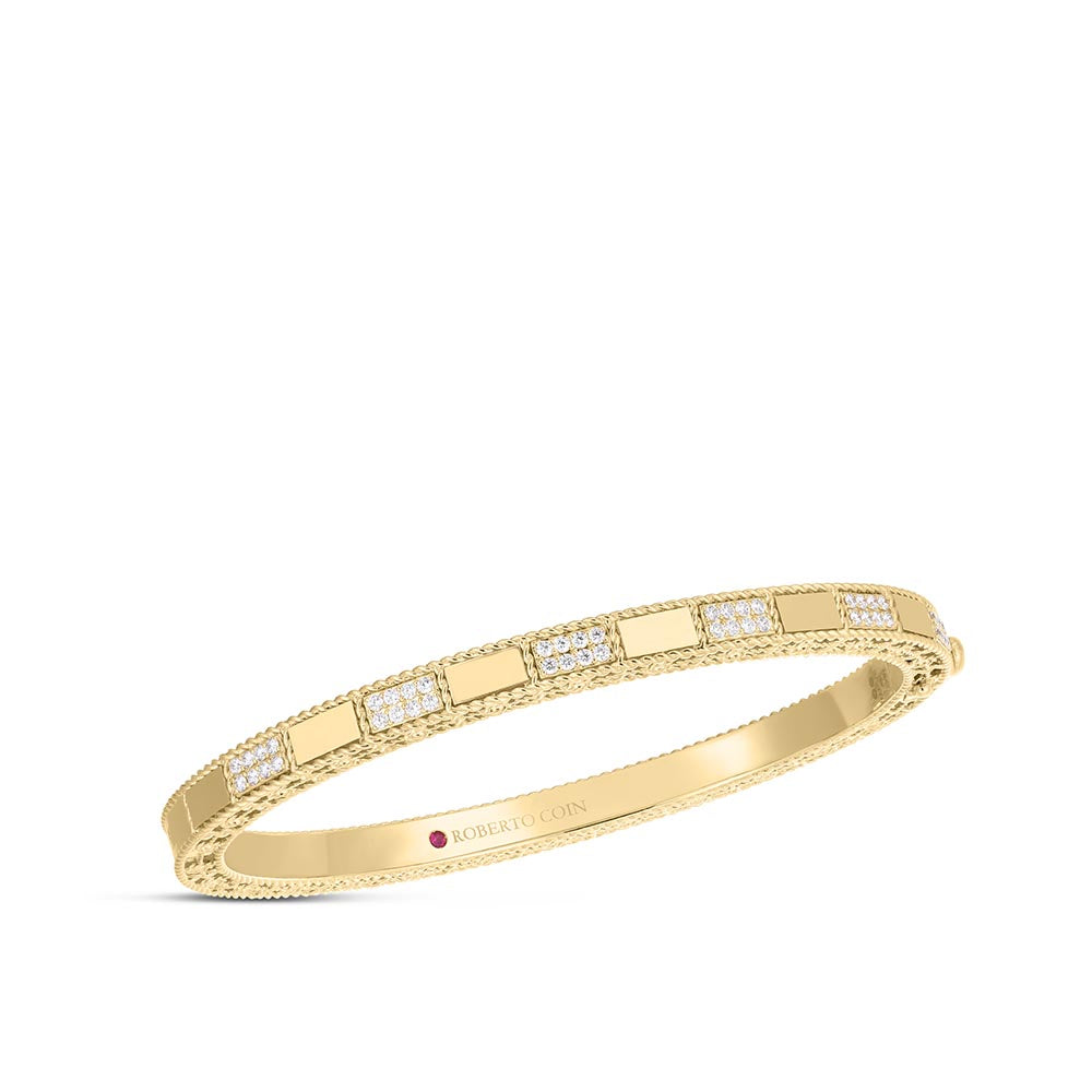 Roberto Coin Mosaic Diamond Pave Bangle Bracelet