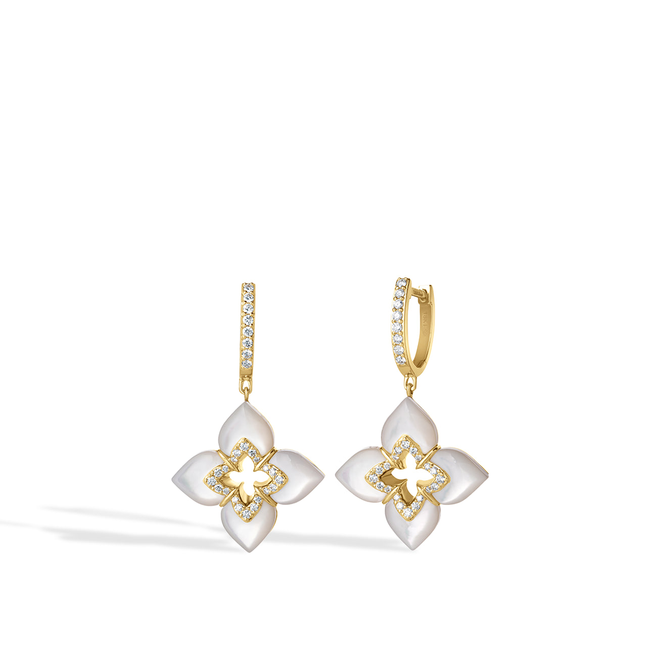 Roberto Coin Venetian Princess Open Flower Mother-of-Pearl Dangle Earrings