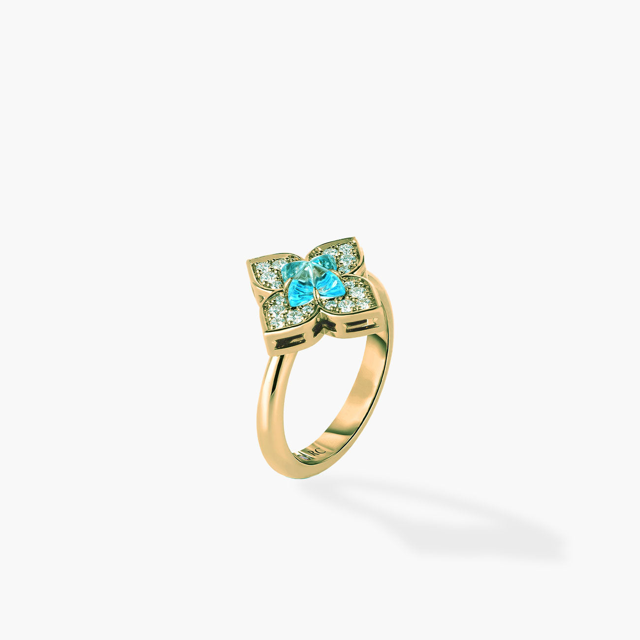 Roberto Coin Venetian Princess Carnevale Blue Topaz and Diamond Flower Ring