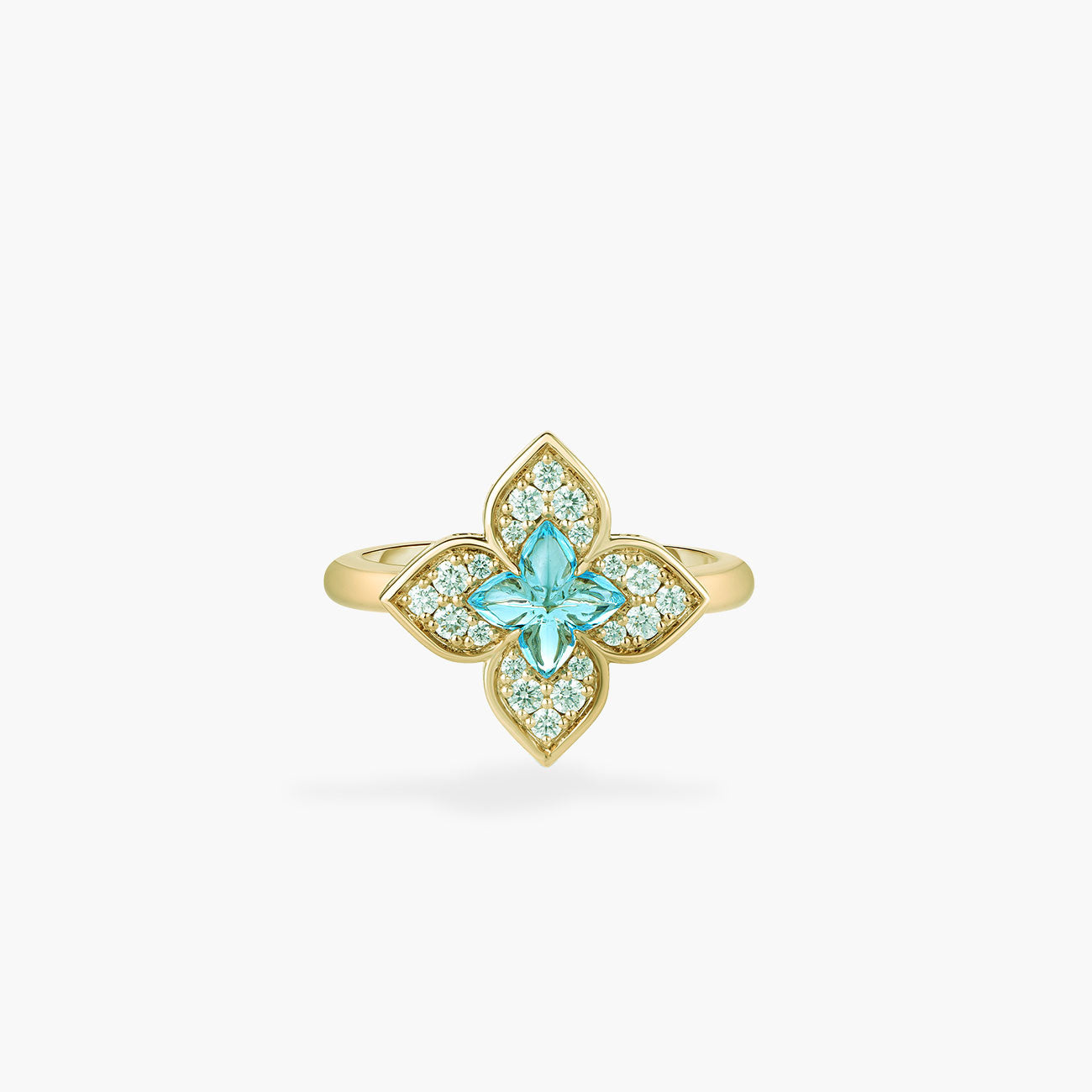 Roberto Coin Venetian Princess Carnevale Blue Topaz and Diamond Flower Ring