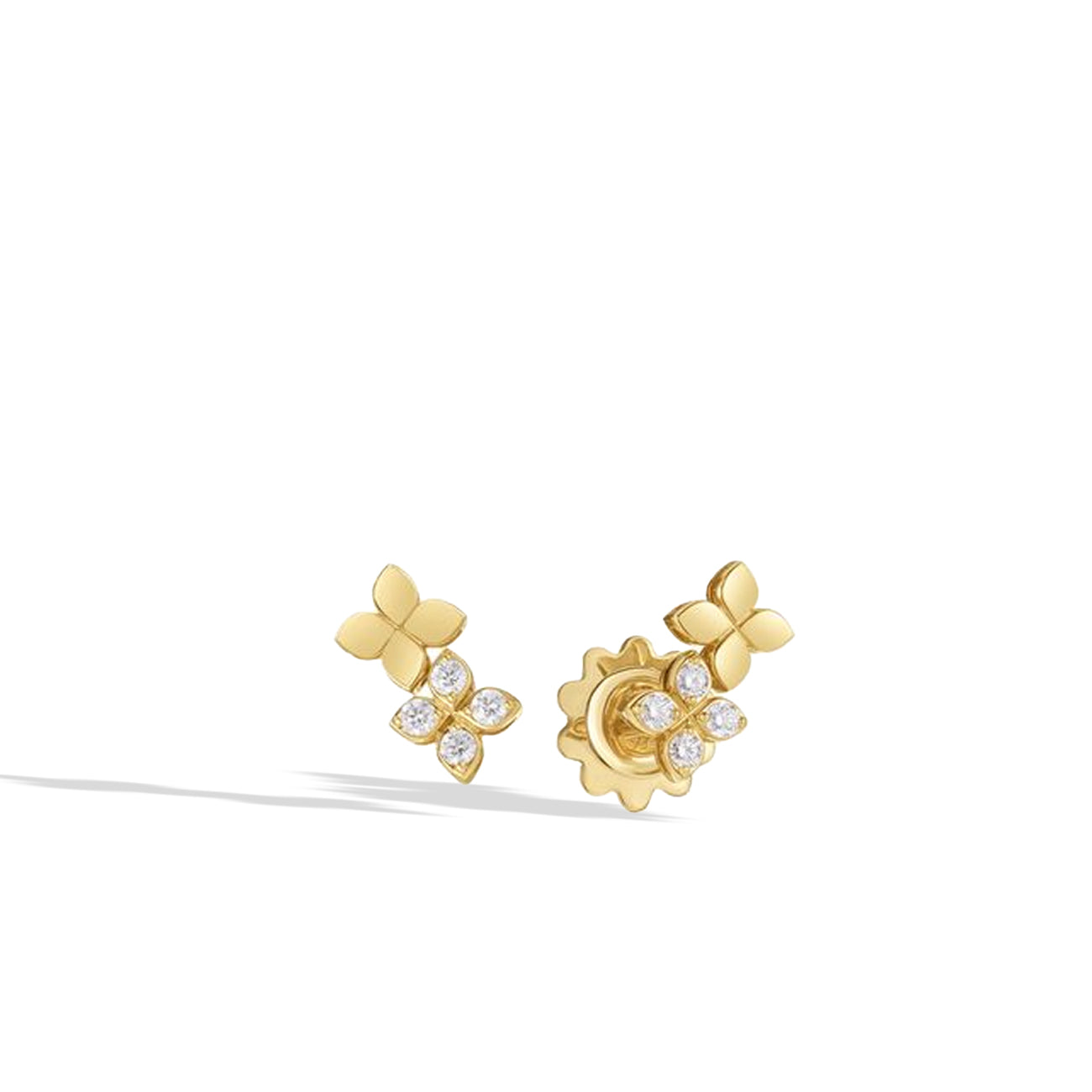 Roberto Coin Love in Verona Double Flower Diamond Earrings