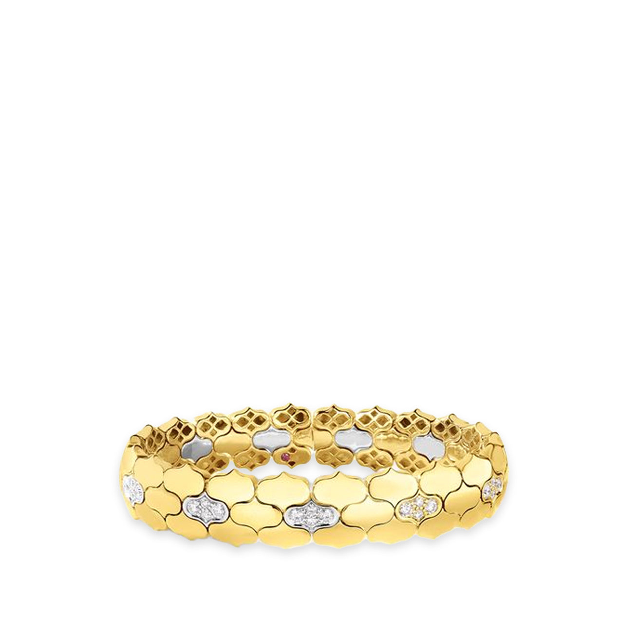 Roberto Coin Cobra Two-Tone Diamond Bangle Bracelet