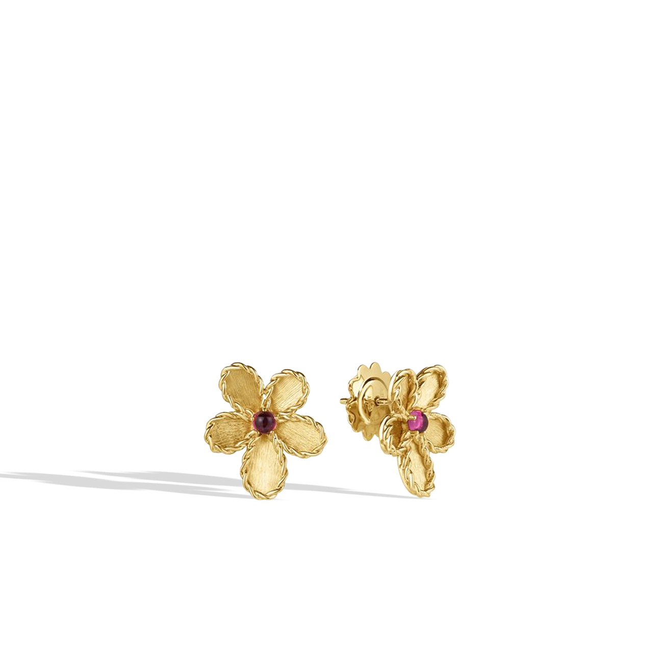 Roberto Coin Jasmine Flower Rubellite Earrings