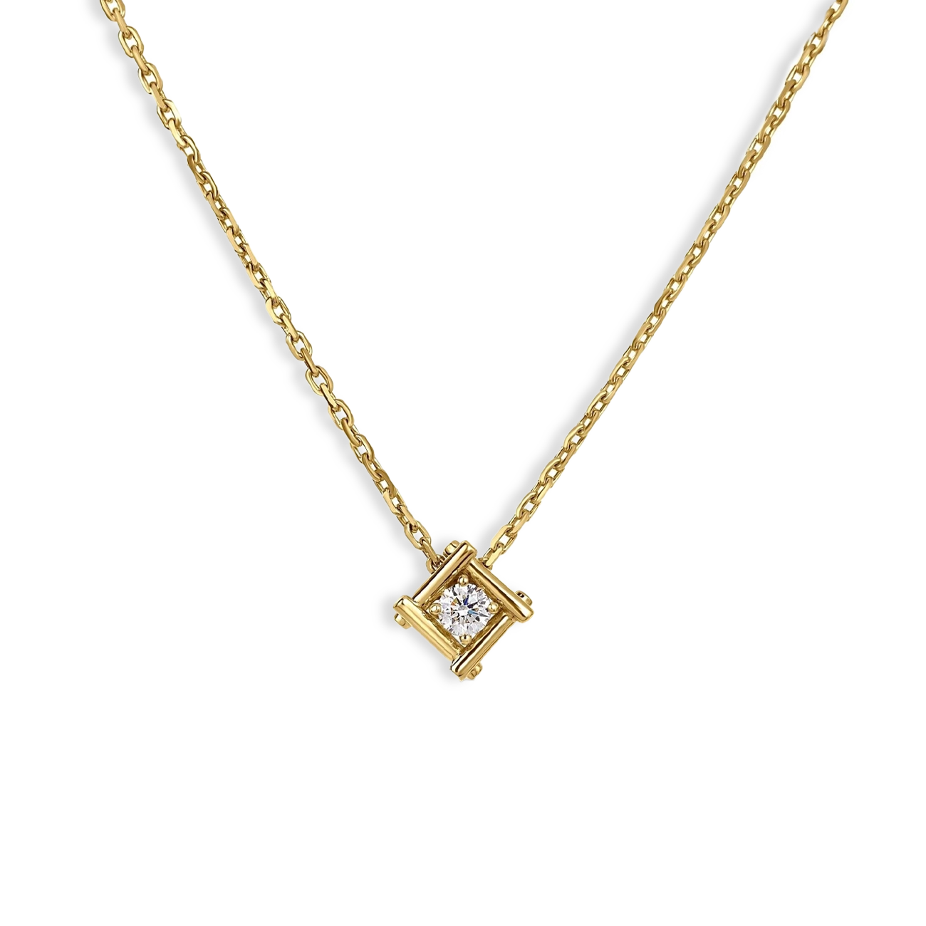 Roberto Coin Domino Bezel Diamond Pendant Necklace