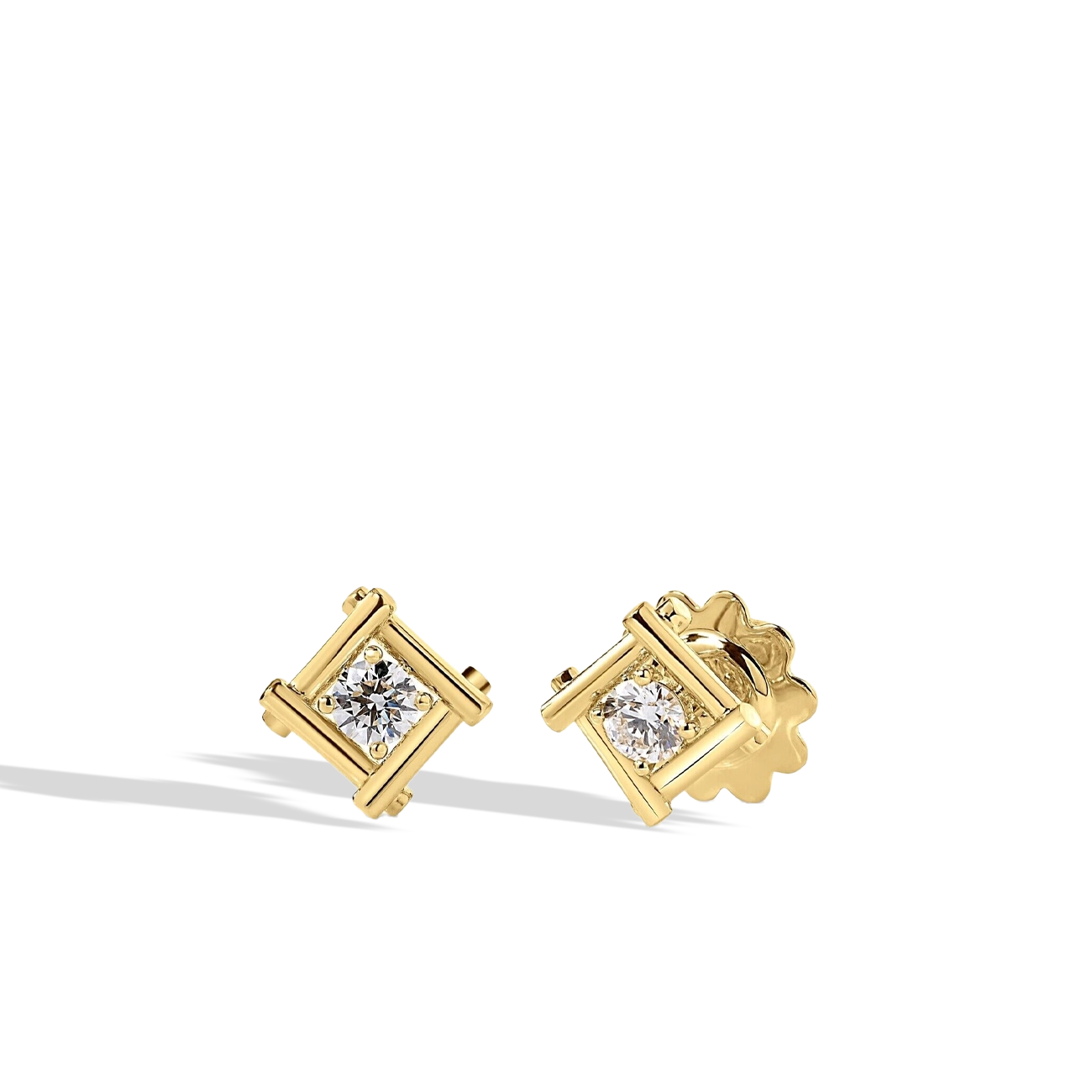 Roberto Coin Domino Bezel Diamond Stud Earrings