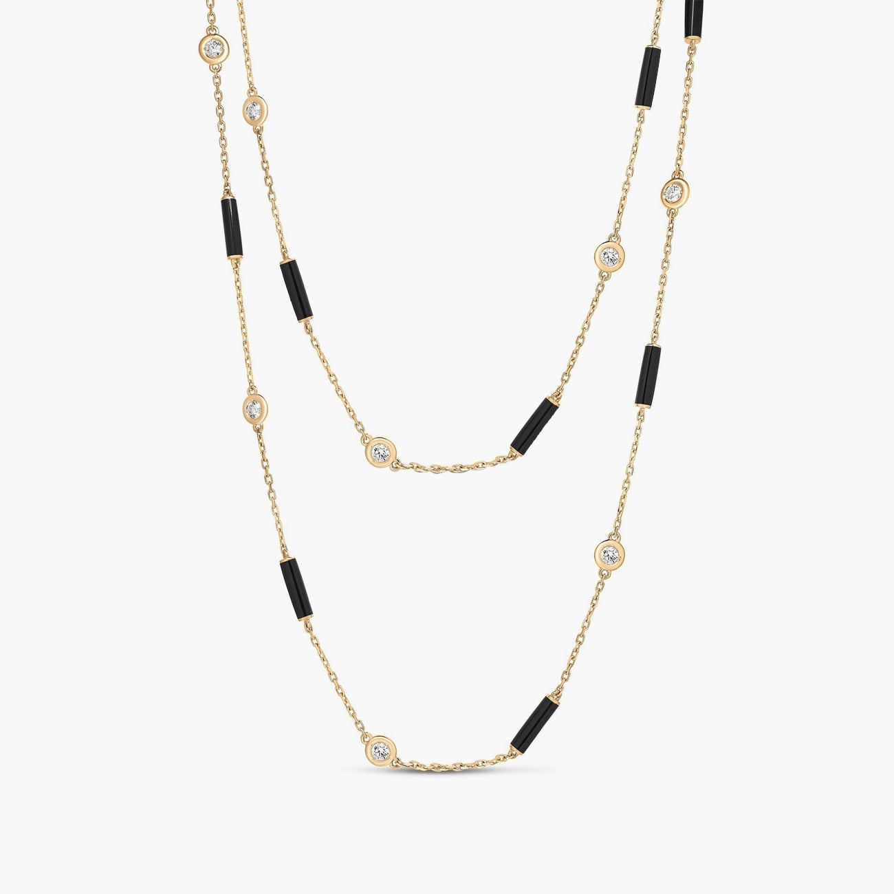 Roberto Coin Diamonds by the Inch Black Enamel 36
